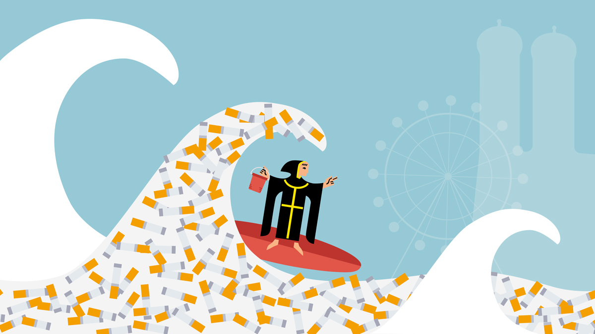 WCD Munich: Wir sammeln Kippen für ein Surfboard