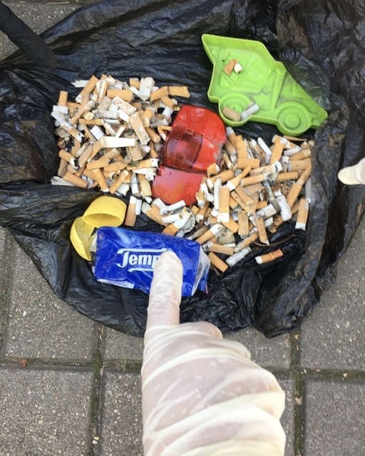 Kippen sammeln im Park (Thüringen)