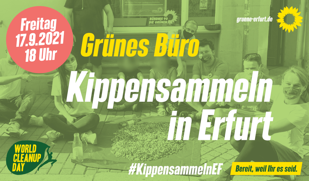 Kippensammeln in Erfurt zum World Cleanup Day (Thüringen)