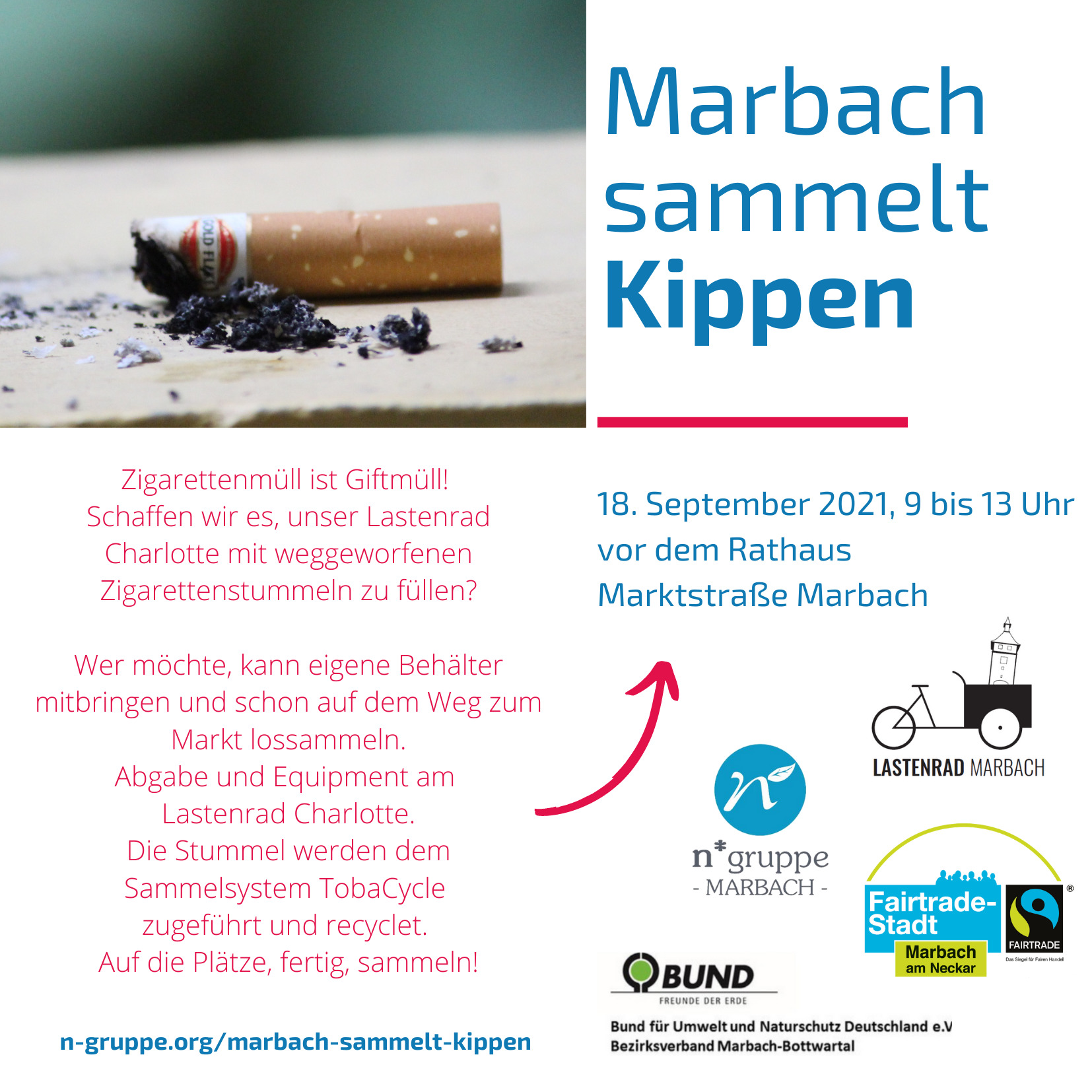 Marbach sammelt Kippen (Baden-Württemberg)
