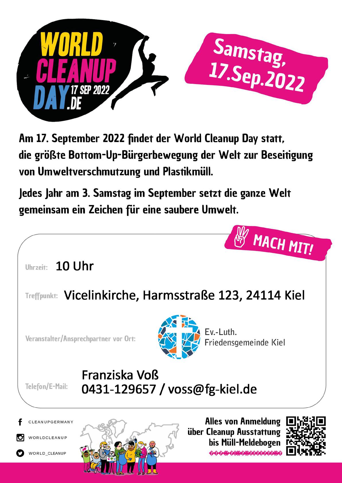 World Cleanup Day in der Kirchengemeinde in Kiel (Schleswig-Holstein)