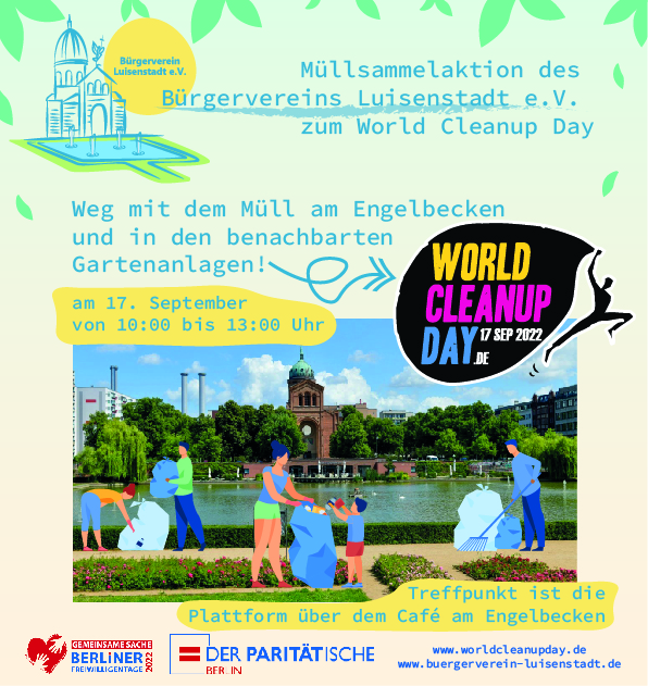 Weg mit dem Müll am Engelbecken und in den Gartenanlagen des Luisenstädtischen Kanals! (Berlin)