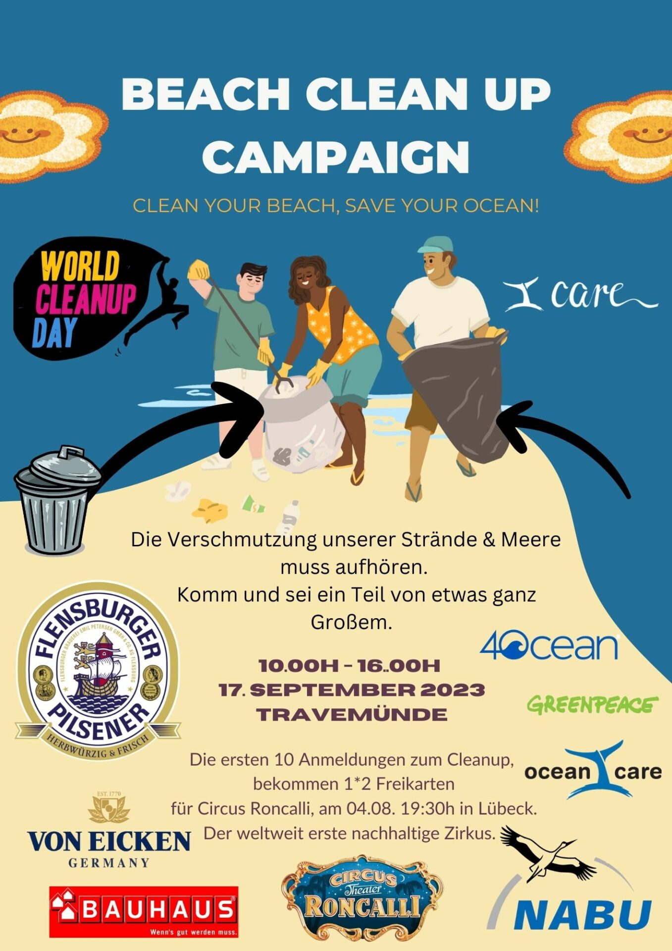 Seanoise CleanUp am Strand in Travemünde (Schleswig-Holstein)