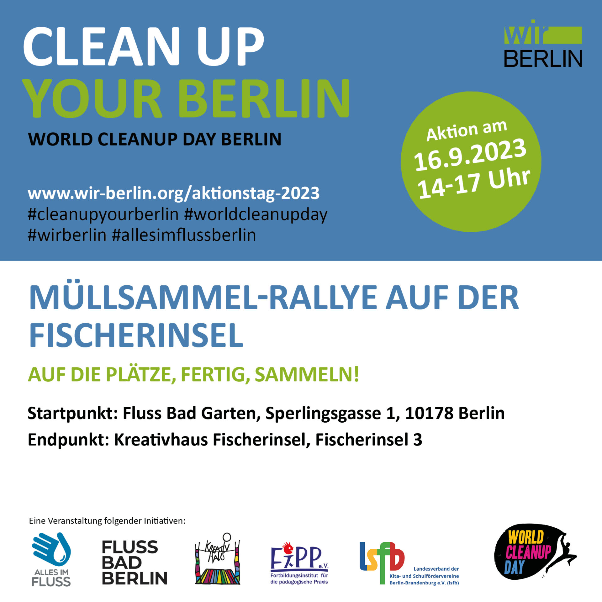 Müllsammel-Rallye auf der Fischerinsel (Berlin)