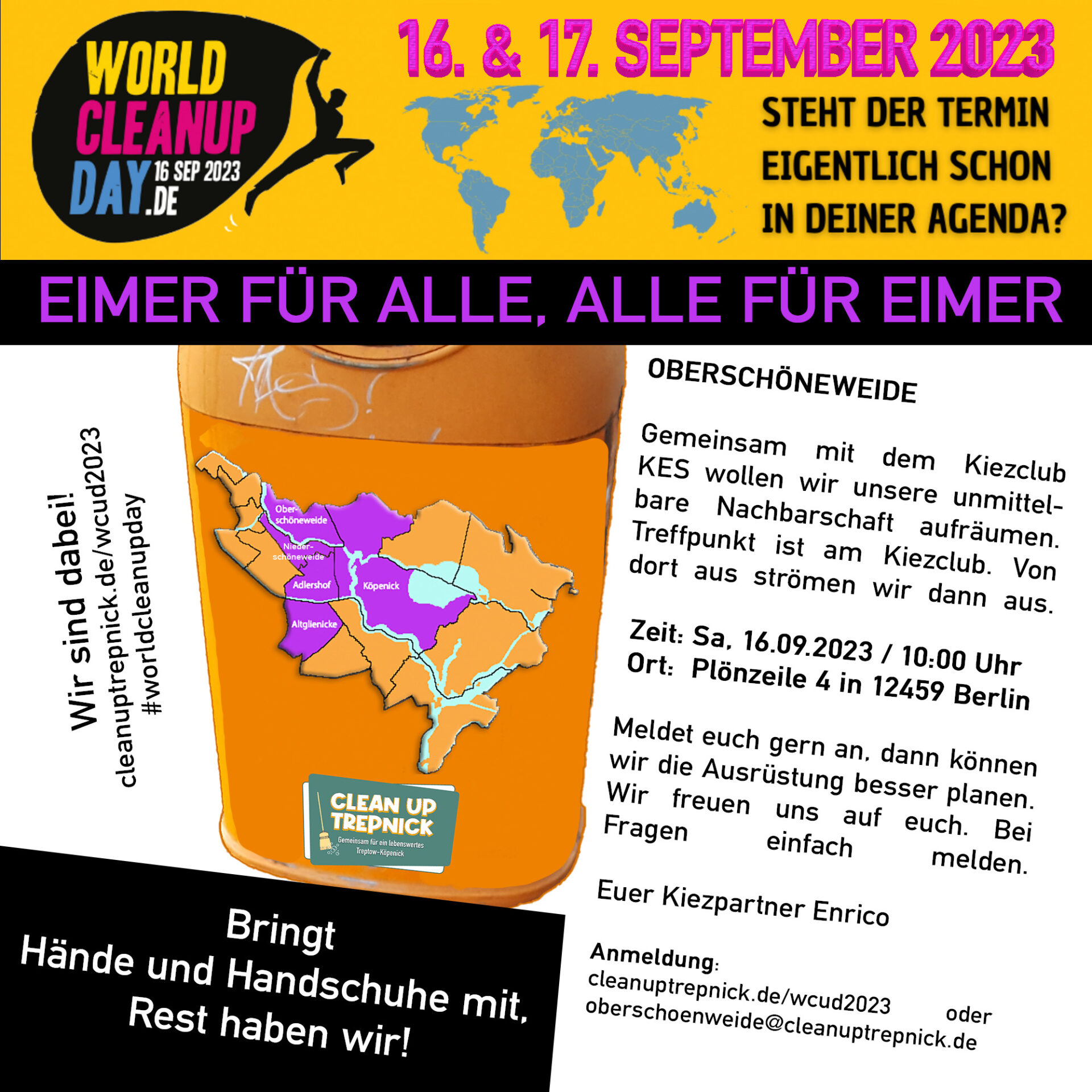 Müllrunde mit dem KES Kiezclub in und um die Plönzeile (Berlin)
