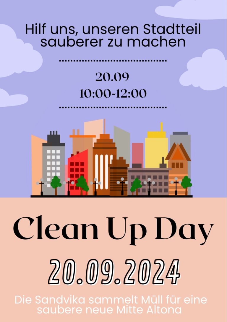 lila bunt illustriert clean up day flyer