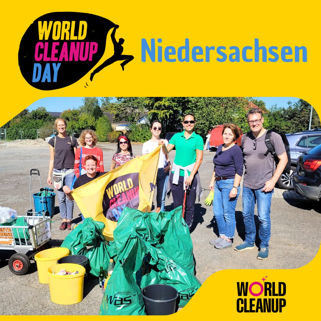 Müllsammelaktion an den Ufern der Vechte (Niedersachsen)
