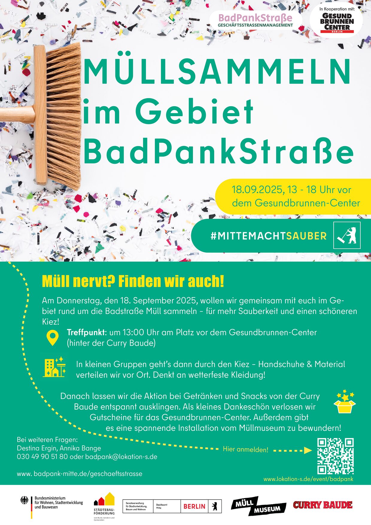Müllsammeln im Gebiet BadPankStraße (BER)