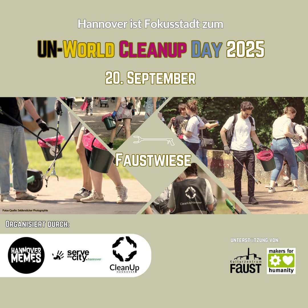 CleanUp Hannover mit Hannover Memes und Serve the City Hannover e.V. auf der Faustwiese