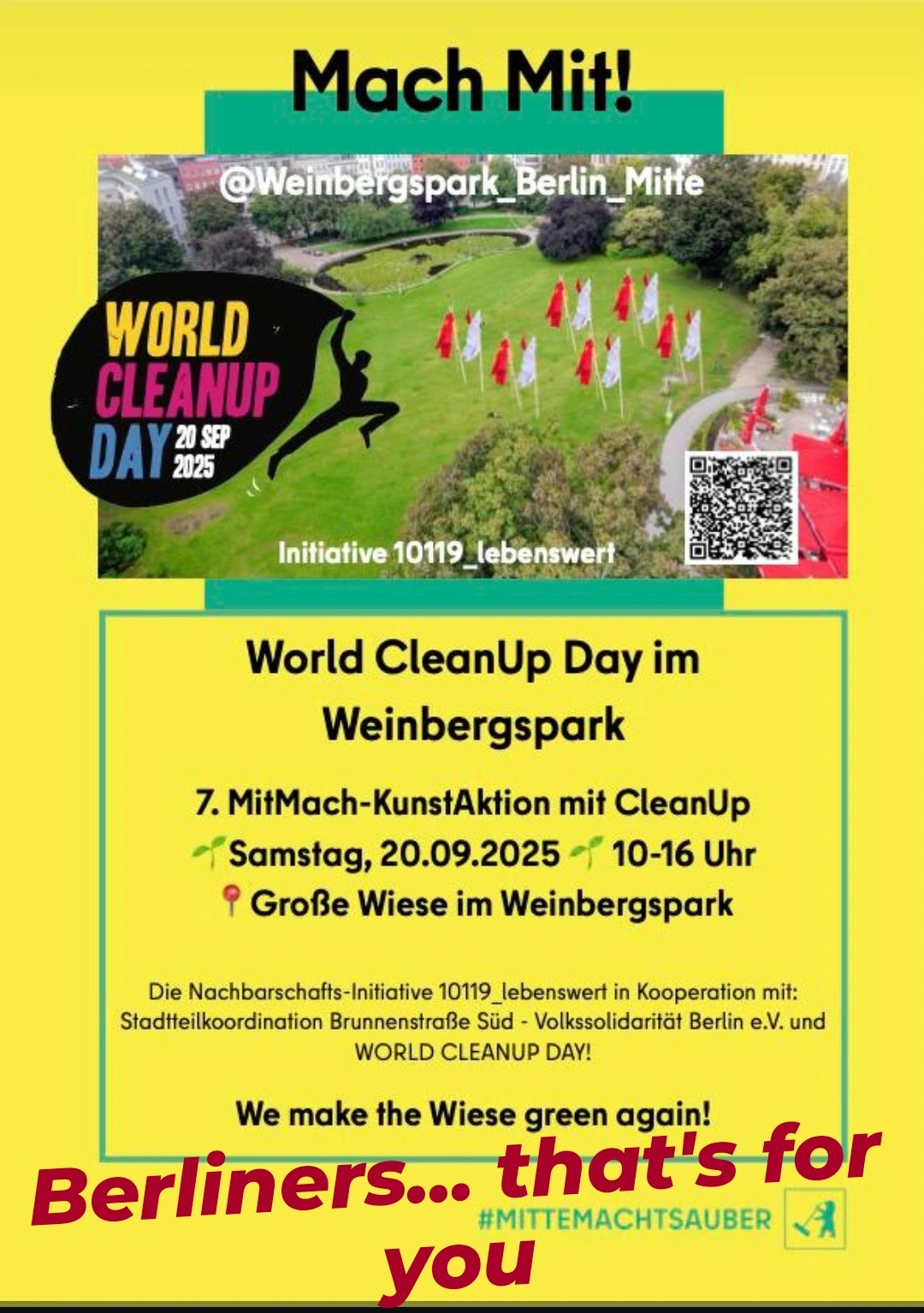MitMachKunst-Aktion mit Cleanup \"Gemeinsam für den Park\" (BER)