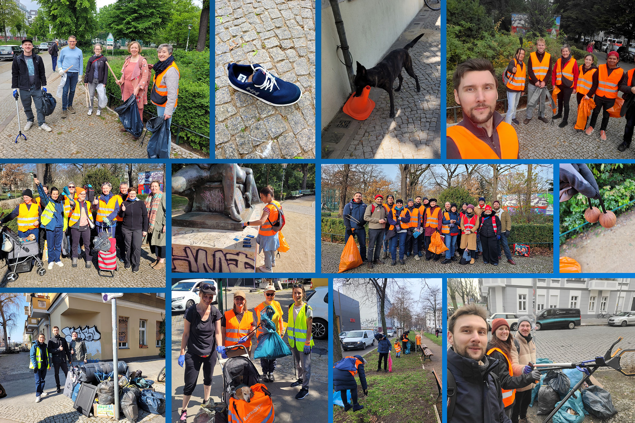 Müllsammeln im Kiez (Skandinavisches Viertel) am 18. April